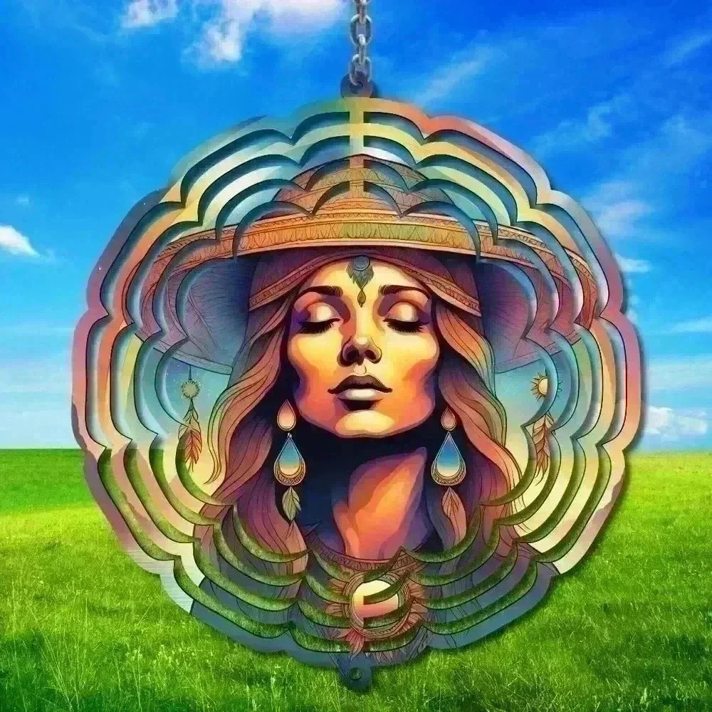 8 inch boho hippie rainbow  indoor /outside wind spinner 3